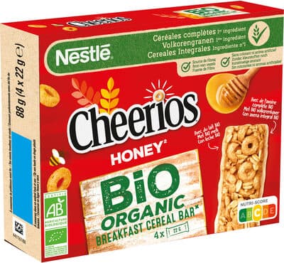 NESTLE CHEERIOS BIO Barres de céréales 4x22g
