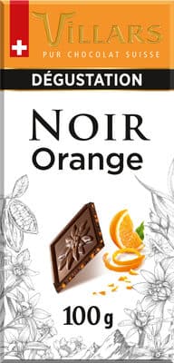Chocolat Villars Noir Ecorces Orange Confites 100g