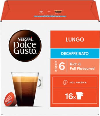 Capsules NESCAFE DOLCE GUSTO Lungo Decaffeinato Boîte de 16 capsules