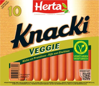 HERTA Knacki Veggie Saucisses végétales x10 - 350g