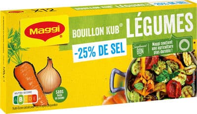 MAGGI Bouillon KUB Légumes Réduit en sel de -25% 120g