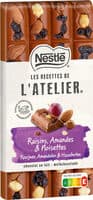 NESTLE L'ATELIER Tablette Chocolat lait raisins - 170g