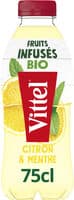 VITTEL Fruits Infusés bio eau aromatise Citron Menthe 75cl