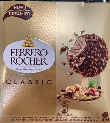 Glace bâtonnet FERRERO ROCHER Lait noisettes x4 - 200g