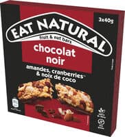 Barres chocolat noir amandes cranberries & noix de coco