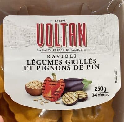 Ravioli Légumes grillés et pignons de pin
