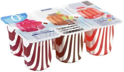 Gelatina 0% sabor cereza, cola y sandía