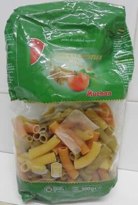 Macarrones rayados con vegetales