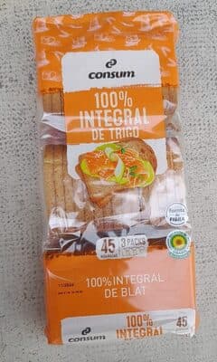 Pan tostado 100% integral de trigo