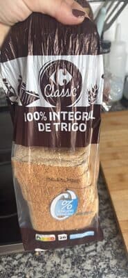 Pan de molde integral de trigo sin azucares añadidos
