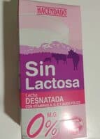 Leche desnatada sin lactosa