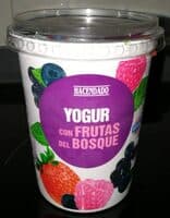 Yogur con frutas del bosque