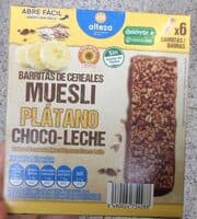 Barritas de platano y chocolate