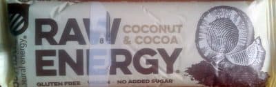Raw energy barrita de coco y cacao sin gluten