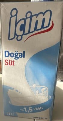 İçim süt 1 litre yarım yağlı