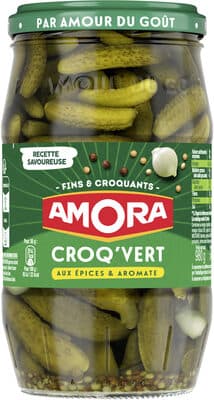 Amora Croq'Vert Cornichons Fins Bocal 540g