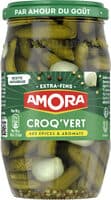Amora Croq'Vert Cornichons Extra-Fins aux Épices & Aromate 210g