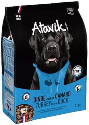 Croquettes chien sans céréales dinde riche en canard