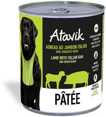 Pâtée pour chien - Agneau au Jambon italien avec haricots verts