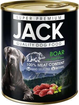 Jack canned dog food boar and deer 800g