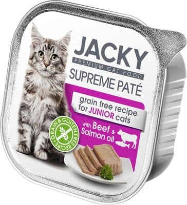 Jacky Supreme Paté with beef and salmon oil, junior 100g
