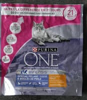 Croquettes chat Purina One Bifensis Special Pelage et boules de poils au Poulet 450g