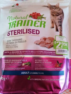natural trainer sterilised con tacchino e fibra di pisello