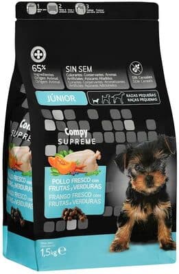 Comida perro júnior Supreme con pollo fresco, frutas y verduras