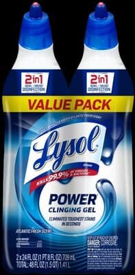 Power Clinging Gel Toilet Bowl Cleaner, Atlantic Fresh Scent
