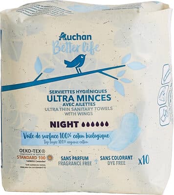 Serviette Ultra Mince avec ailettes Nuit