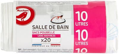 Sacs poubelle salle de bain liens coulissant 10 litres