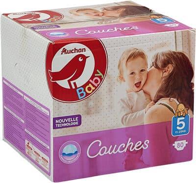 AUCHAN BABY : Couches taille 5 x 80