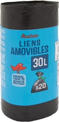 Sacs poubelle liens amovibles 30 litres