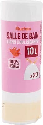 Sacs poubelle salle de bain liens coulissant 10 litres