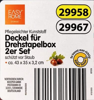 Deckel für Drehstapelbox 2er-Set