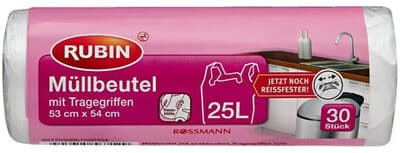 Müllbeutel mit Tragegriffen 53 cm x 54 cm (25L)