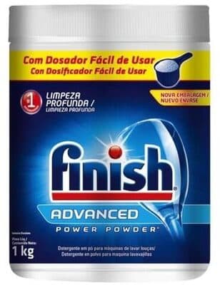 DETERGENTE PÓ PARA MÁQUINA DE LAVAR LOUÇAS FINISH POWER POWDER ADVANCED POTE 1KG