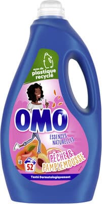 Omo Lessive Liquide Pêche & Pamplemousse 52 Lavages - 2,6l