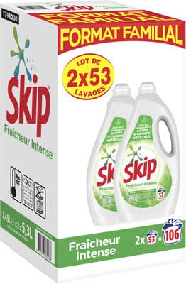 Skip Lessive Liquide Fraîcheur Intense Lot 2x2,65l - 106 Lavages