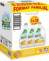 Persil Lessive Liquide Fraîcheur de Méditerranée aux extraits de Romarin Bio - Format Familal Lot 3x1.9L - 114 Lavages