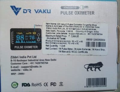 Dr Vaku Pulse Oximeter